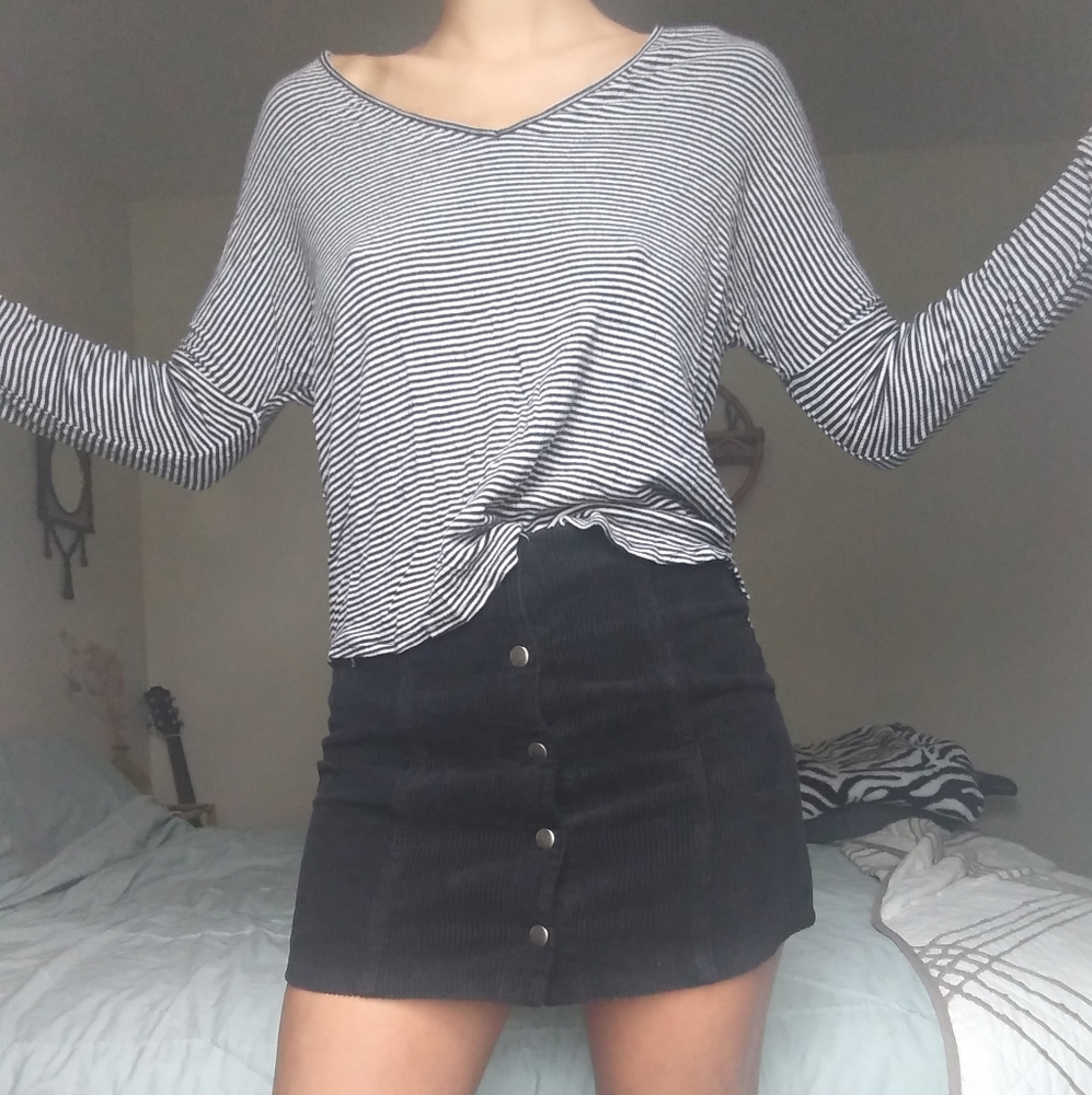 Bat winged striped sweater